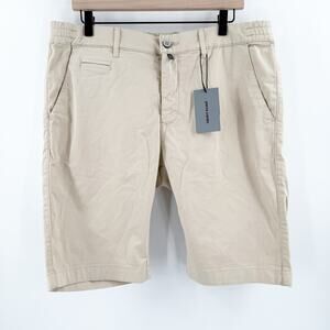 PIERRE CARDIN Lyon Bermuda Shorts Size 36 Men's Modern Fit Khaki Cotton Stretch